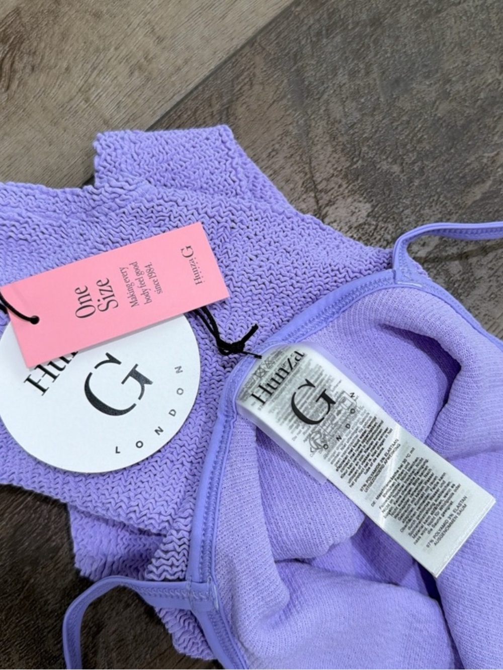 Hunza G Pamela Lilac One Piece Swimsuit NWT - Picture 5 of 5